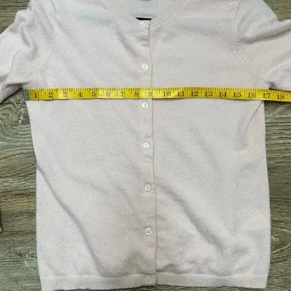 Lands' End 100% Cashmere Cardigan Button Up Sweater Pastel Pink - Size Small - Picture 5 of 6